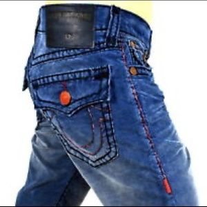 TRUE RELIGION RICKY SUPER-T MEN‎ CORDUROY INDIGO RELIC Retails for $299